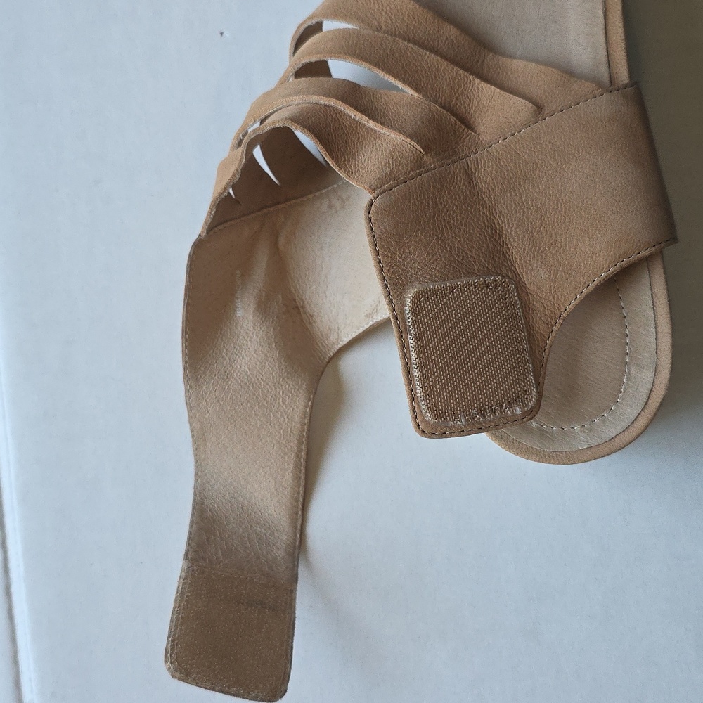 🌸Eileen Fisher | Tan Slice Tumbled Nubuck‎  Snqeaker Sandals Size 10 - Picture 11 of 12